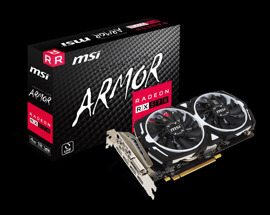 Placa de video AMD RX 570 4GB MSI ARMOR OUTLET