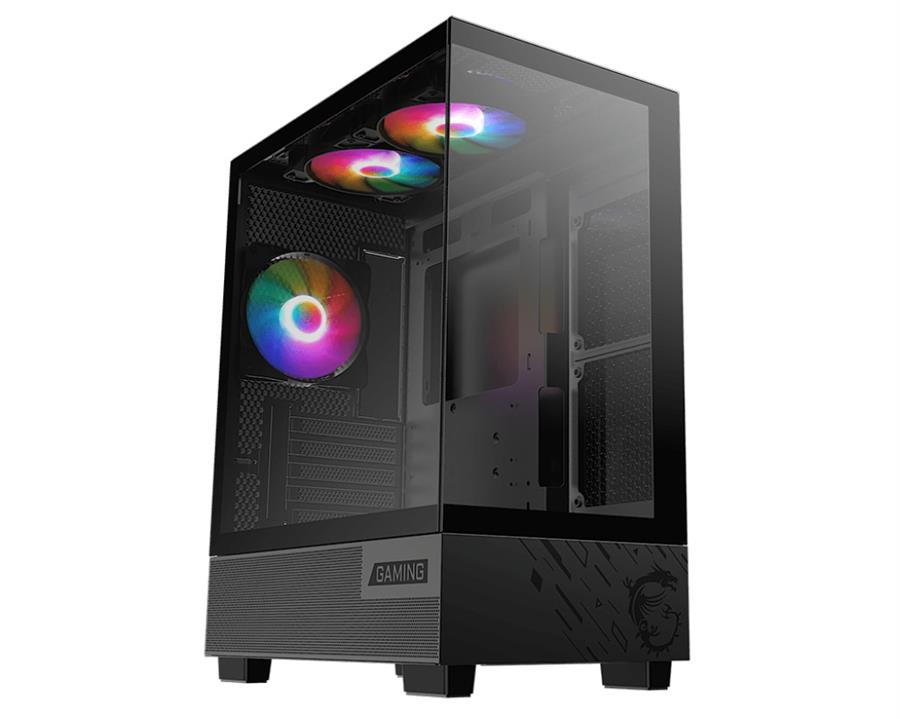 Gabinete MSI PAG PANO M110A Mid-Tower TG x2 RGB Fan x3 Black