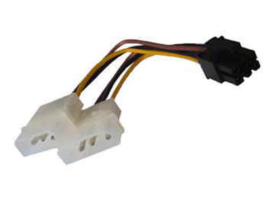 CABLE DE FUENTE ADAPTADOR 2 MOLEX M A 6 PINES PCI-E PLACAS DE VIDEO PCI-E