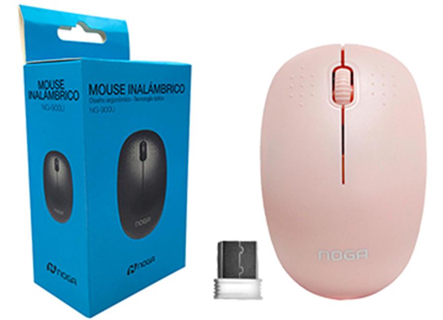 MOUSE NOGANET NGM-900 INALAMBRICO USA 2XAAA NO INCLUIDAS ROSA