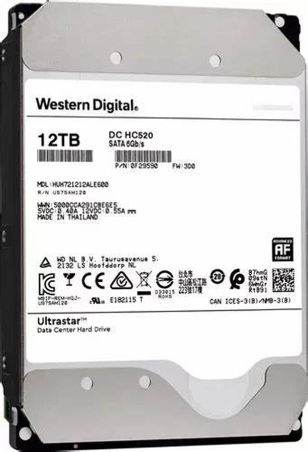 Disco rigido HDD 12TB Western Digital DC HC520 OUTLET